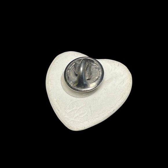 Handcrafted Bumblebee Bee Ceramic Porcelain Heart Brooch Pin Vintage Jewelry - Picture 3 of 4